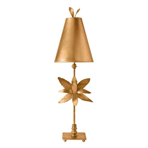 Lucas McKearn Azalea Traditional Metal Table Lamp in Gold Leaf