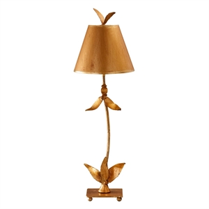 Lucas McKearn Red Bell Traditional Metal Table Lamp in Gold Leaf
