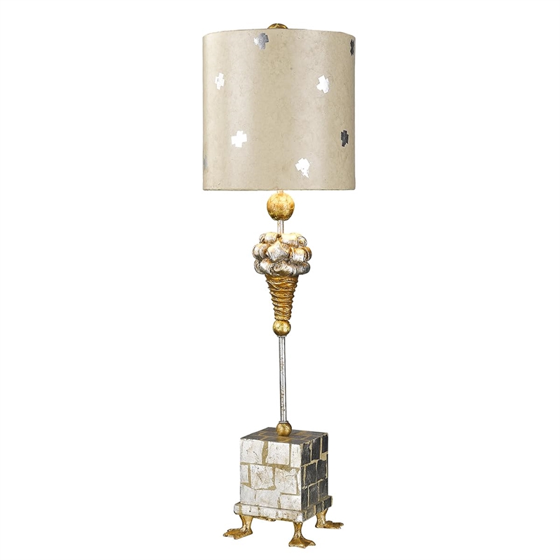 Lucas McKearn Pompadour X Transitional Metal Table Lamp in Gold/Silver