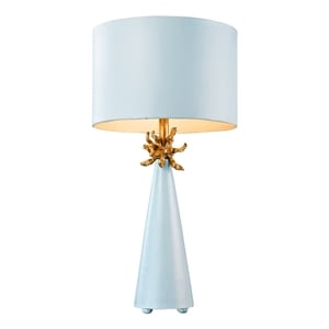 Lucas McKearn Neo Contemporary Metal Table Lamp with Gold Accents in Blue