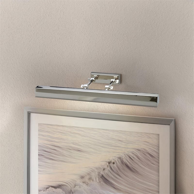 Lucas McKearn Chawton 1-Light Large Metal Wall Sconce in Polished Nickel