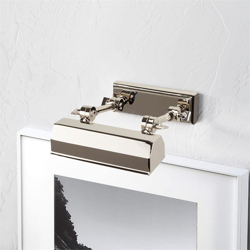 Lucas McKearn Chawton 1-Light Small Metal Wall Sconce in Polished Nickel