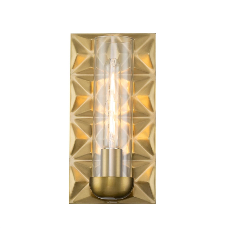 Lucas McKearn Alpha 1-Light Transitional Metal Wall Sconce in Aged Brass