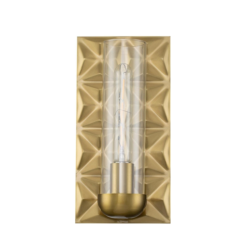 Lucas McKearn Alpha 1-Light Transitional Metal Wall Sconce in Aged Brass