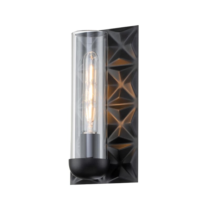 Lucas McKearn Alpha 1-Light Transitional Metal Wall Sconce in Matte Black