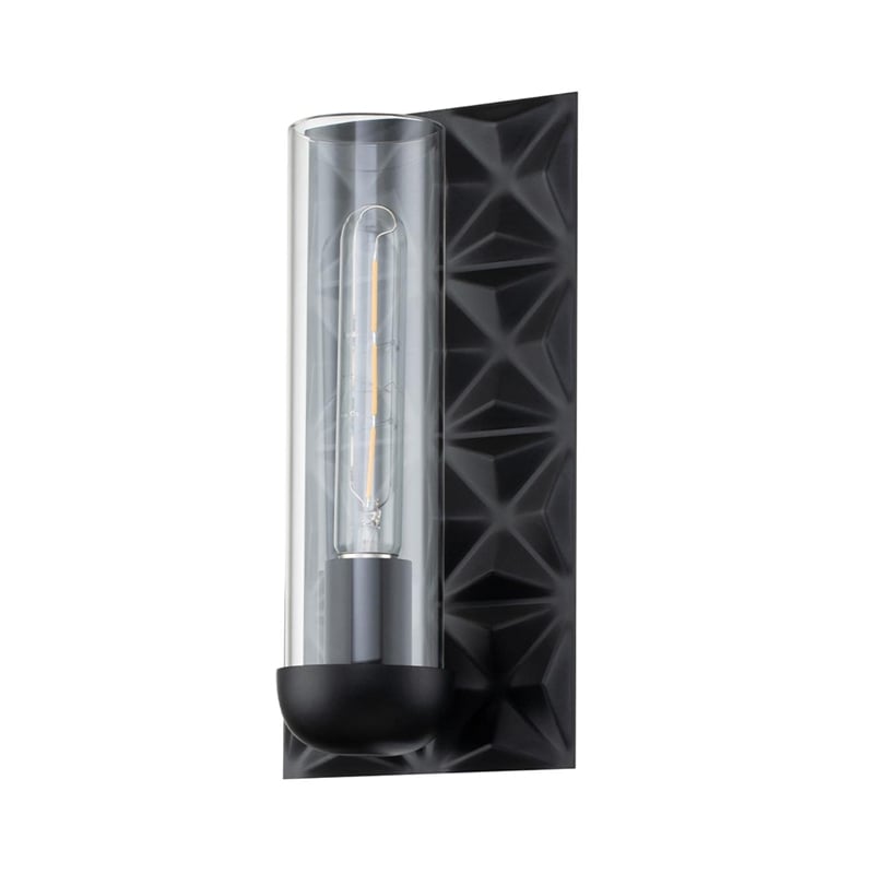 Lucas McKearn Alpha 1-Light Transitional Metal Wall Sconce in Matte Black