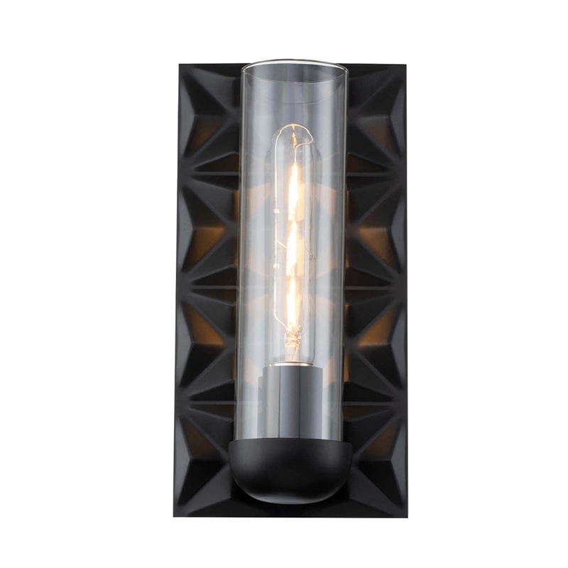 Lucas McKearn Alpha 1-Light Transitional Metal Wall Sconce in Matte Black