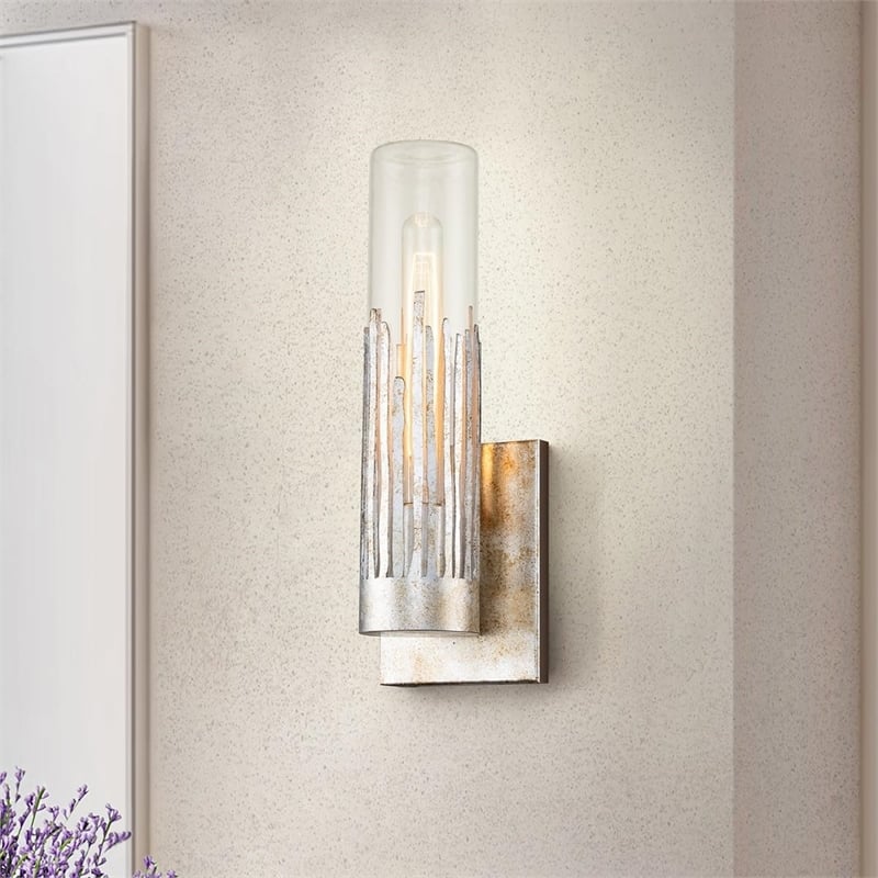 Lucas McKearn Julia 1-Light Transitional Metal Wall Sconce in Silver