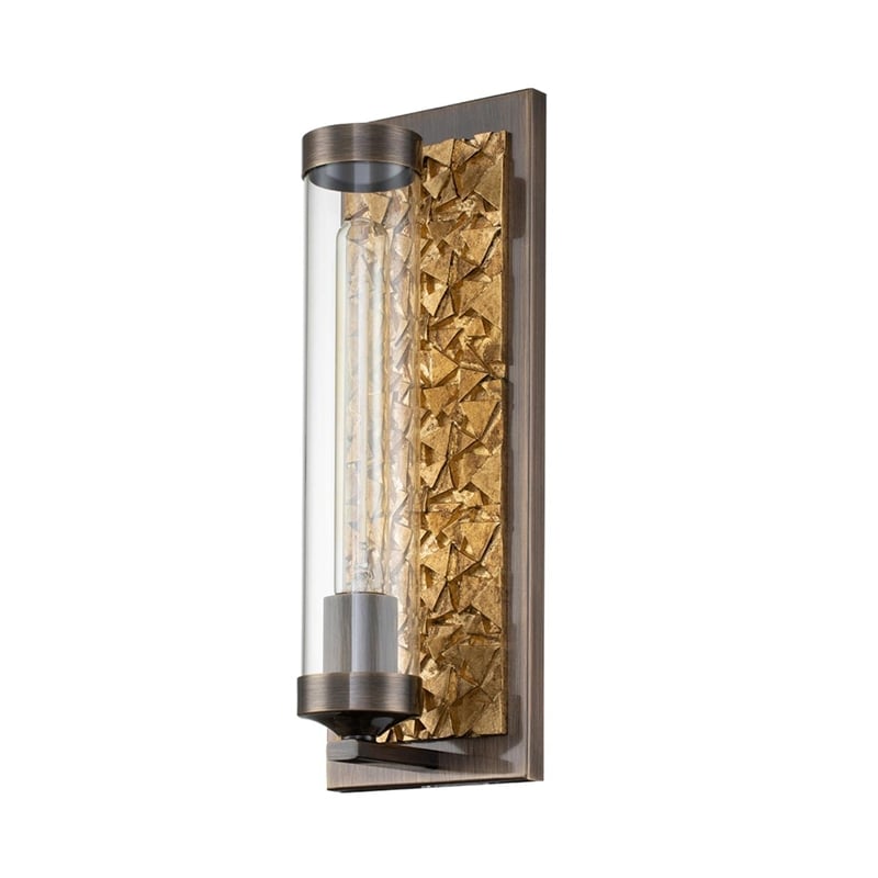 Lucas McKearn Elysian 1-Light Transitional Metal Wall Sconce in Dark Bronze