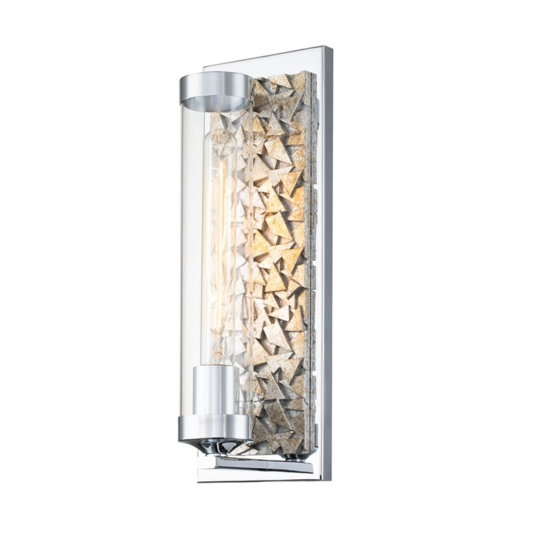 Lucas McKearn Elysian 1-Light Transitional Metal Wall Sconce in Polished Chrome