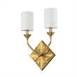Lucas McKearn Epsilon 2-Light Transitional Metal Wall Sconce in Aged Brass