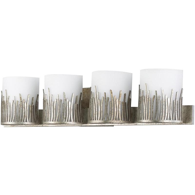 Lucas McKearn Sawgrass 4-Light Transitional Metal Bath Bar in Silver