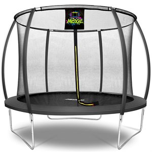 moxie pumpkin-shaped premium ring frame outdoor trampoline set in charcoal