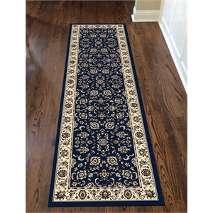 Radici USA Alba 2'2&quot x 7'7&quot Rectangular Fabric Rug in Blue