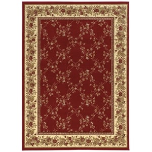 Radici USA Como Traditional Oriental Floral Red Rectangular Polypropylene Area Rug 3'3&quot x 4'11&quot