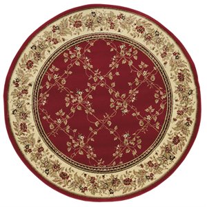 radici usa como 8' x 8' circular fabric rug in red