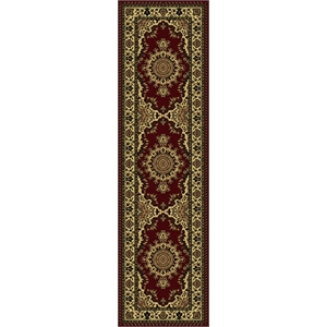 Radici USA Castello Traditional Medallion Burgundy Red Polypropylene Runner Rug 2'2&quot x 7'7&quot