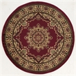 Radici USA Castello Traditional Medallion Burgundy Red Round Polypropylene Area Rug 5'3
