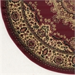 Radici USA Castello Traditional Medallion Burgundy Red Round Polypropylene Area Rug 5'3