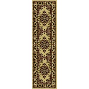 Castello 1191 Traditional Medallion 2'2&quot x 7'7&quot Polypropylene Area Rug in Ivory