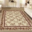 Radici USA Como Traditional Oriental Floral Ivory Rectangular Polypropylene Area Rug 3'3