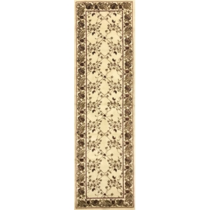 Radici USA Como Traditional Oriental Floral Ivory Runner Polypropylene Rug 2'2&quot x 7'7&quot