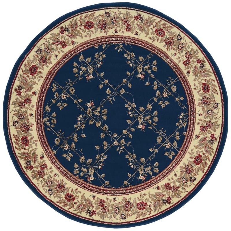 Radici USA Como 8' x 8' Circular Fabric Rug in Navy