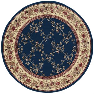 radici usa como 8' x 8' circular fabric rug in navy