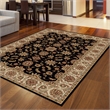 Radici USA Como Traditional Oriental Floral Black Rectangular Polypropylene Area Rug 3'3