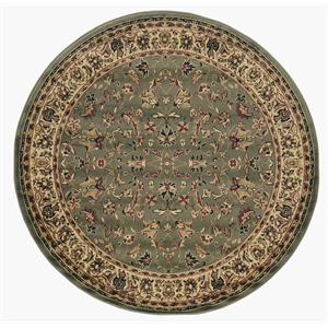 Castello 953 Traditional Floral 5'3&quot x 5'3&quot Polypropylene Area Rug in Sage Green