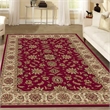 Radici USA Como Traditional Oriental Floral Red Rectangular Polypropylene Area Rug 3'3