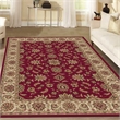 Radici USA Como Traditional Oriental Floral Red Rectangular Polypropylene Area Rug 5'5