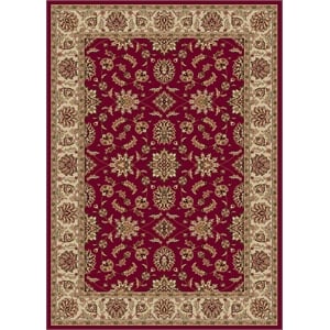 Radici USA Como Traditional Oriental Floral Red Rectangular Polypropylene Area Rug 7'9&quot x 11'