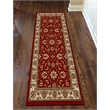 Radici USA Como Traditional Oriental Floral Red Runner Polypropylene Rug 2'2