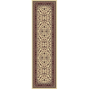 Castello 953 Traditional Floral 2'2&quot x 7'7&quot Polypropylene Area Rug in Ivory