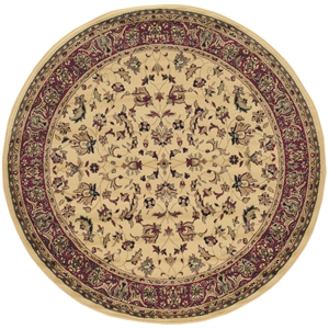 Castello 953 Traditional Floral 5'3&quot x 5'3&quot Polypropylene Area Rug in Ivory