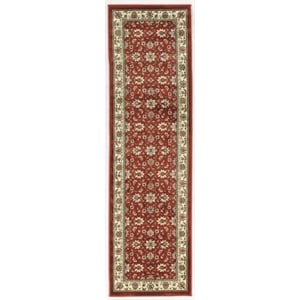 Radici USA Como Traditional Oriental Floral Red Brick Runner Polypropylene Rug 2'2&quot x 7'7&quot