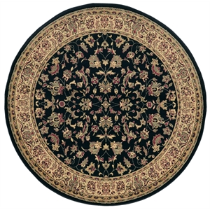 Castello 953 Traditional Floral 5'3&quot x 5'3&quot Polypropylene Area Rug in Black