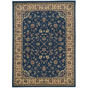 Castello 953 Traditional Floral 3'3&quot x 4'11&quot Polypropylene Area Rug in Navy Blue