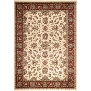 Radici USA Como Traditional Oriental Floral Ivory Rectangular Polypropylene Area Rug 7'9&quot x 11'