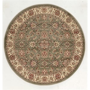 Radici USA Como Traditional Oriental Floral Green 8' Round Polypropylene Area Rug