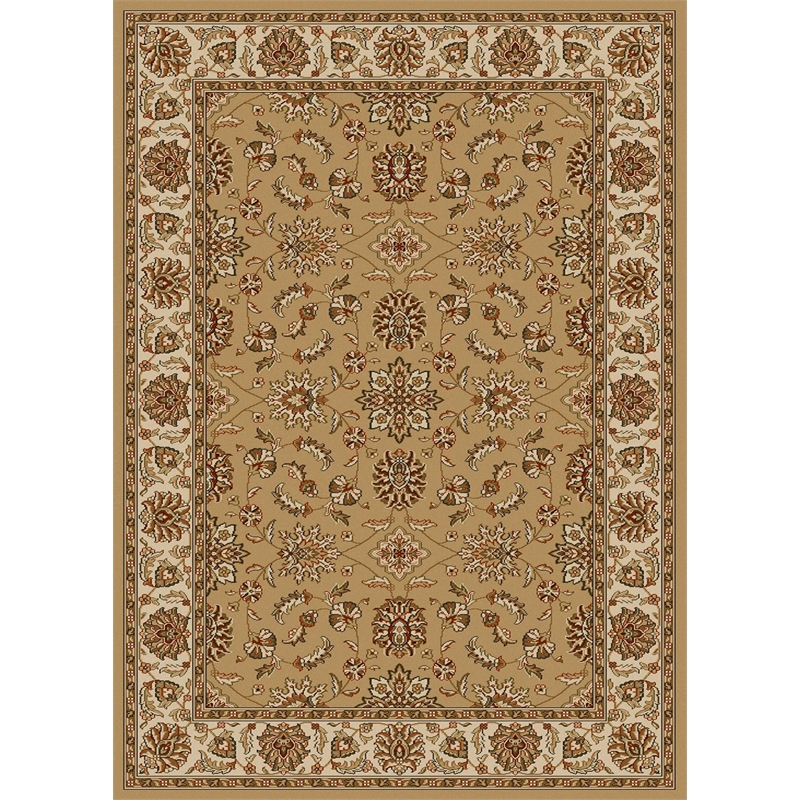 Radici USA Como Traditional Oriental Floral Beige Rectangular Polypropylene Area Rug 5'5