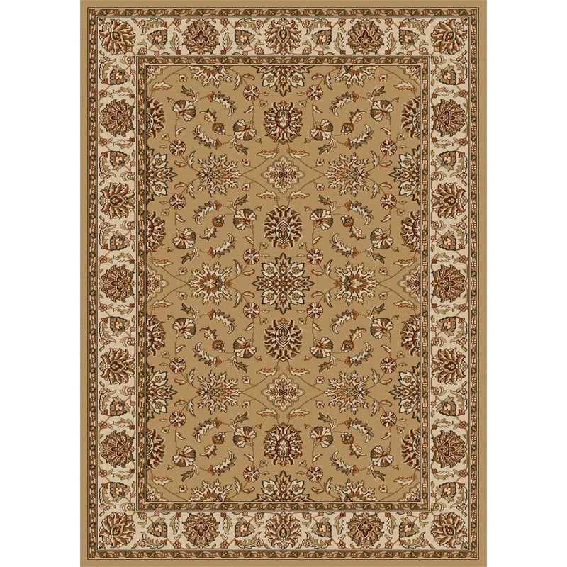 Radici USA Como Traditional Oriental Floral Beige Rectangular Polypropylene Area Rug 7'9