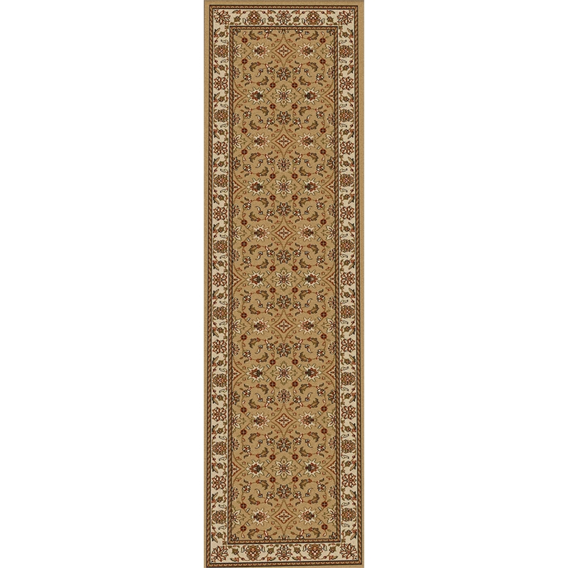Radici USA Como Traditional Oriental Floral Beige Runner Polypropylene Rug 2'2