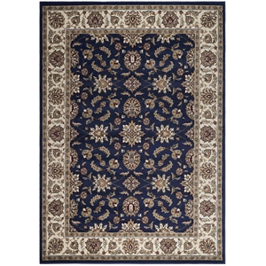Radici USA Como Traditional Oriental Floral Blue Rectangular Polypropylene Area Rug 7'9&quot x 11'