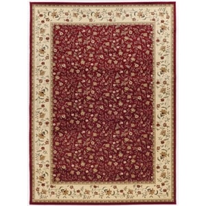 Radici USA Como Transitional Botanical Red Rectangular Polypropylene Area Rug 3'3&quot x 4'11&quot