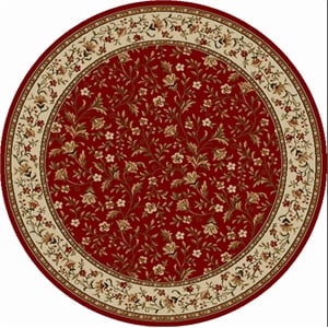 Radici USA Como Transitional Botanical Red 8' Round Polypropylene Area Rug