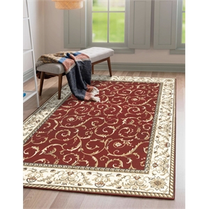 Radici USA Como Traditional Oriental Red Runner Polypropylene Rug 2'2&quot x 7'7&quot