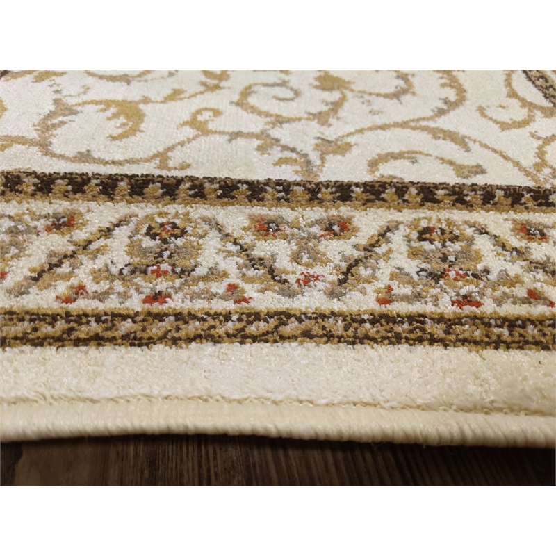 Radici USA Como Traditional Oriental Ivory Rectangular Polypropylene Area Rug 3'3