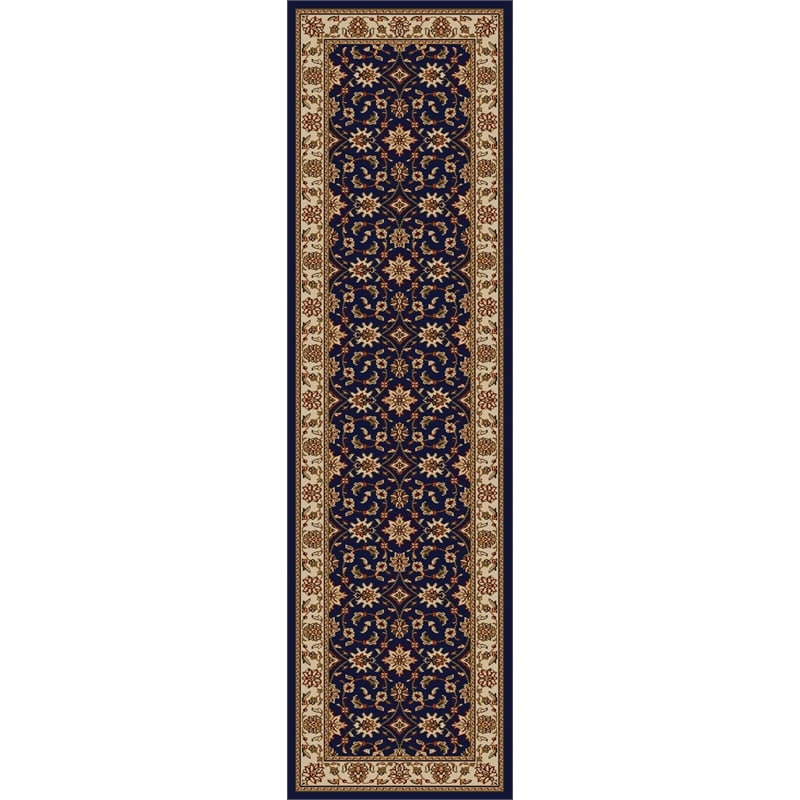 Radici USA Como Traditional Oriental Floral Blue Runner Polypropylene Rug 2'2